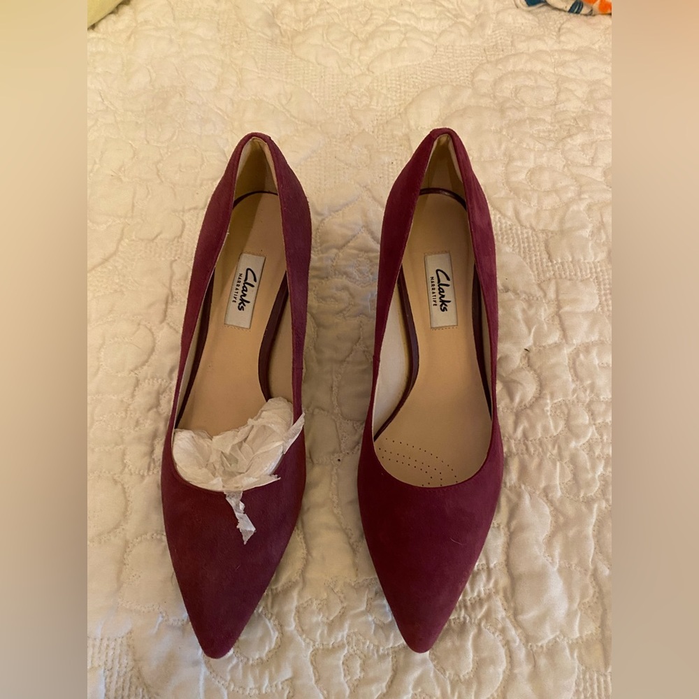 Clarks Narrative heel Burgundy